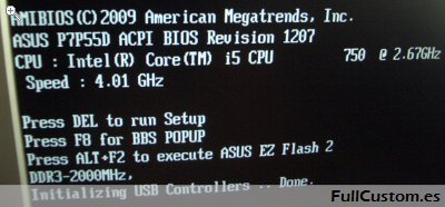 Arrancando a 4.01GHz