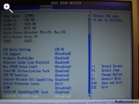 Pantalla CPU Configuration de la BIOS
