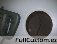 Realización del adaptador mediante anillos DM para sujetar los altavoces.