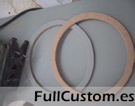 Realización del adaptador mediante anillos DM para sujetar los altavoces.